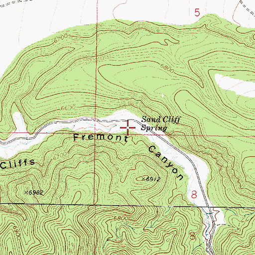 Topographic Map of Sand Cliff Spring, UT