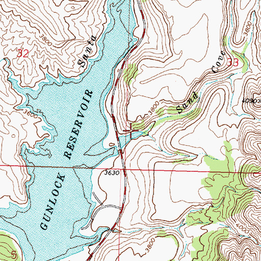Topographic Map of Sand Cove Wash, UT