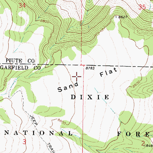 Topographic Map of Sand Flat, UT