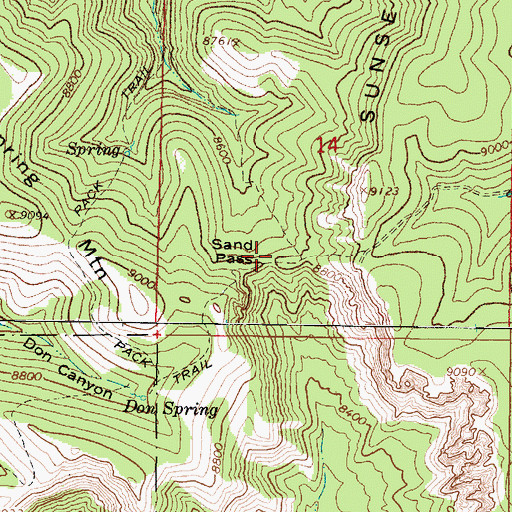Topographic Map of Sand Pass, UT