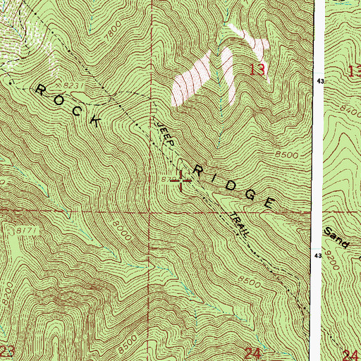 Topographic Map of Sand Rock Ridge, UT