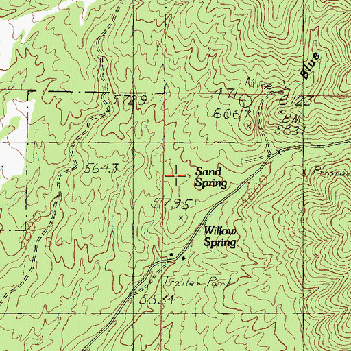 Topographic Map of Sand Spring, UT