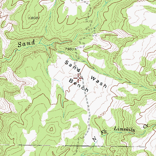 Topographic Map of Sand Wash Bench, UT