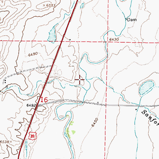 Topographic Map of Sanford Creek, UT