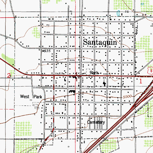 Topographic Map of Santaquin, UT