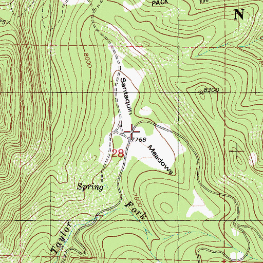 Topographic Map of Santaquin Meadows, UT