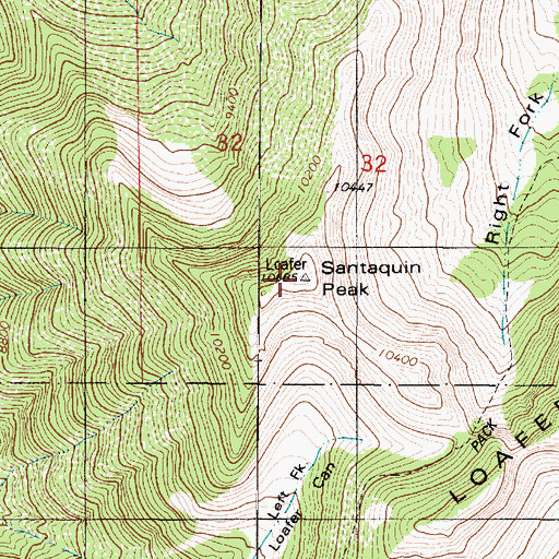 Topographic Map of Santaquin Peak, UT