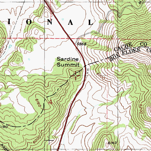 Topographic Map of Sardine Summit, UT