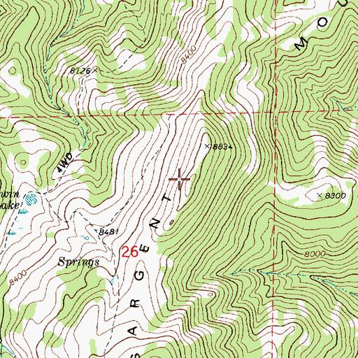 Topographic Map of Sargent Mountain, UT