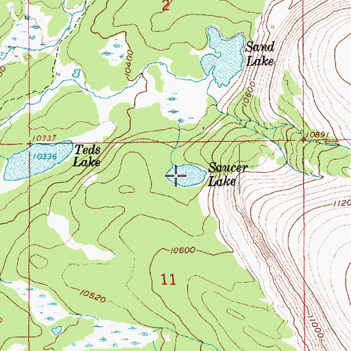 Topographic Map of Saucer Lake, UT