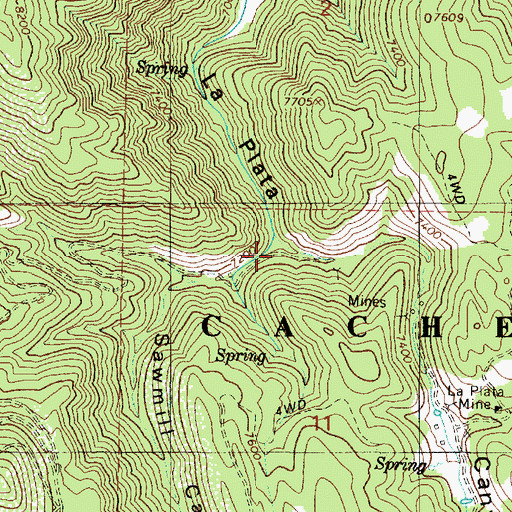 Topographic Map of Sawmill Canyon, UT
