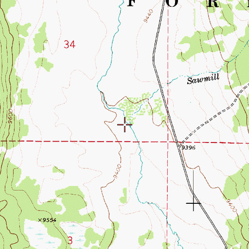 Topographic Map of Sawmill Creek, UT