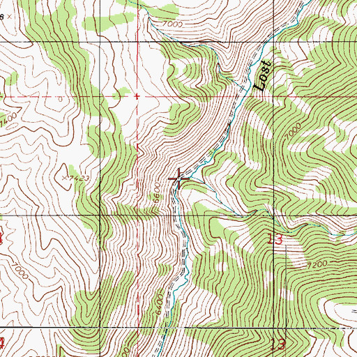 Topographic Map of Sawmill Creek, UT