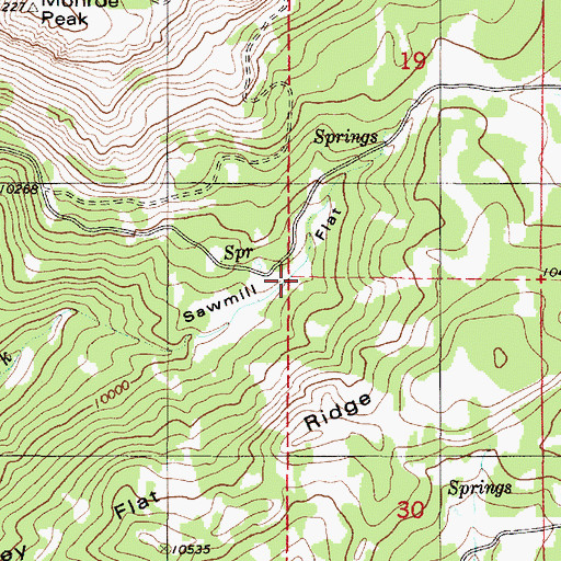 Topographic Map of Sawmill Flat, UT