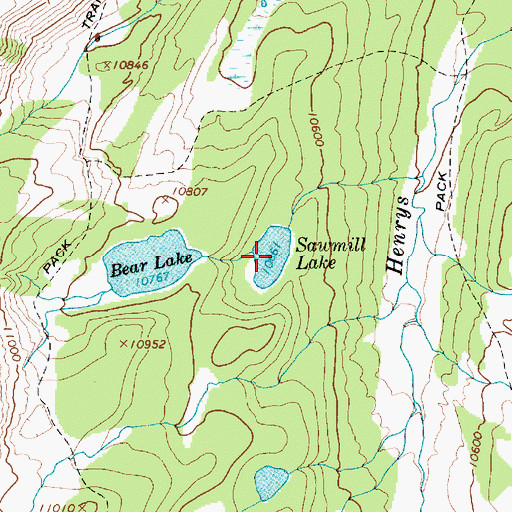 Topographic Map of Sawmill Lake, UT