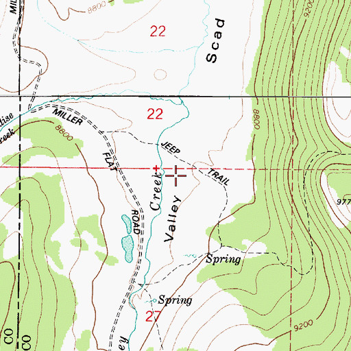 Topographic Map of Scad Valley, UT