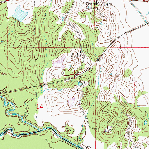 Topographic Map of Central Mills Station (historical), AL