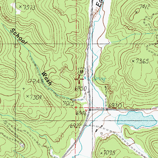 Topographic Map of School Wash, UT