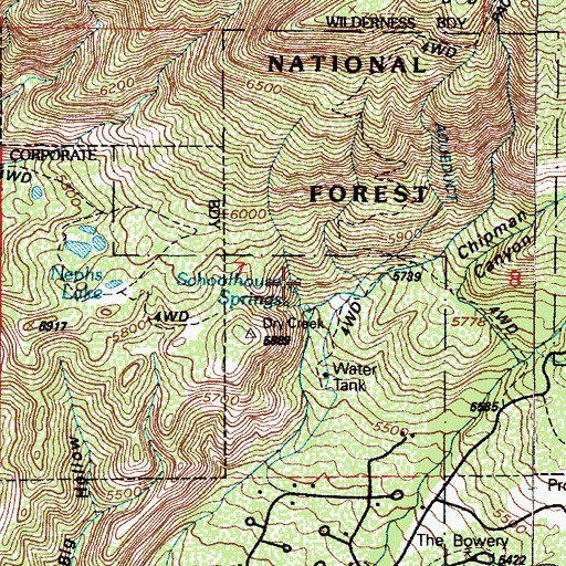 Topographic Map of Schoolhouse Springs, UT