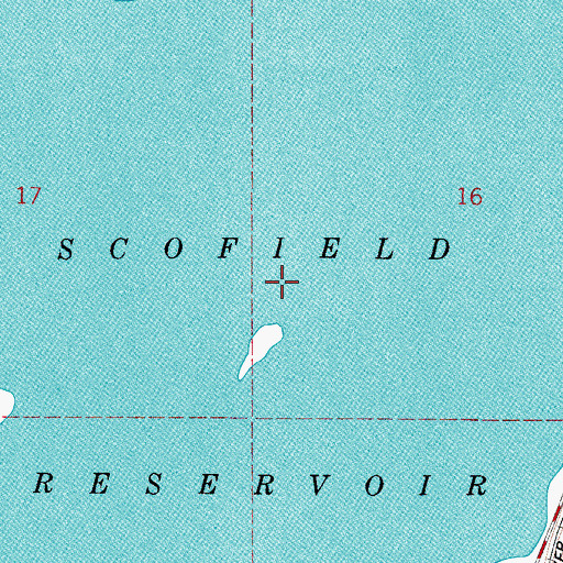 Topographic Map of Scofield Reservoir, UT