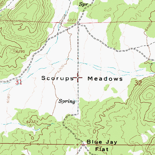 Topographic Map of Scorups Meadows, UT