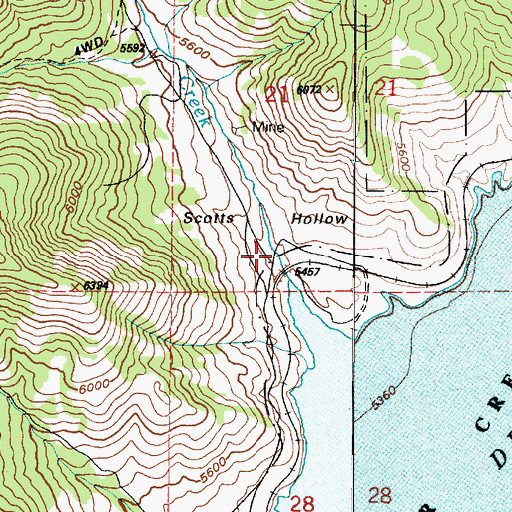 Topographic Map of Scotts Hollow, UT
