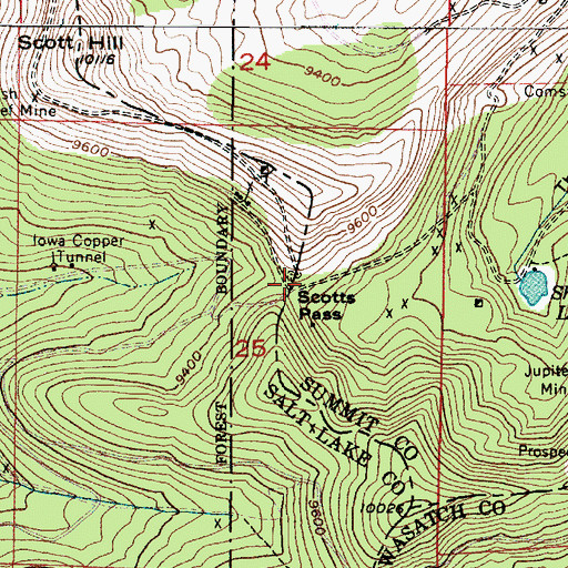 Topographic Map of Scotts Pass, UT