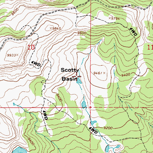 Topographic Map of Scotty Basin, UT