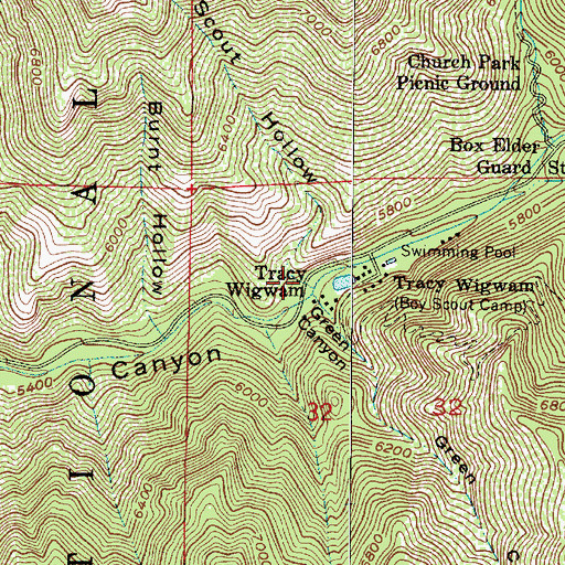 Topographic Map of Scout Hollow, UT