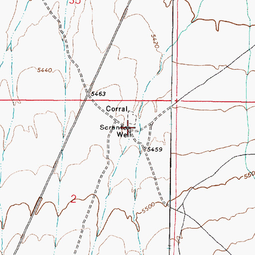 Topographic Map of Scranton Well, UT
