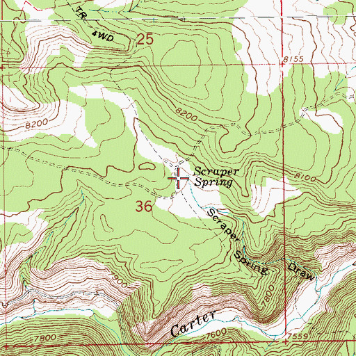 Topographic Map of Scraper Spring, UT