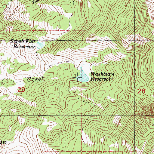 Topographic Map of Scrub Flat Reservoir, UT