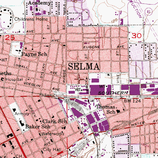Topographic Map of Church of God, AL