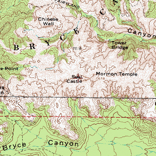 Topographic Map of Seal Castle, UT