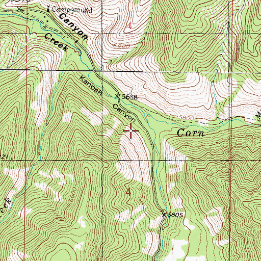 Topographic Map of Second Creek, UT