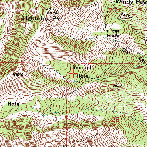 Topographic Map of Second Hole, UT