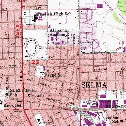 Topographic Map of Church of God in Christ, AL