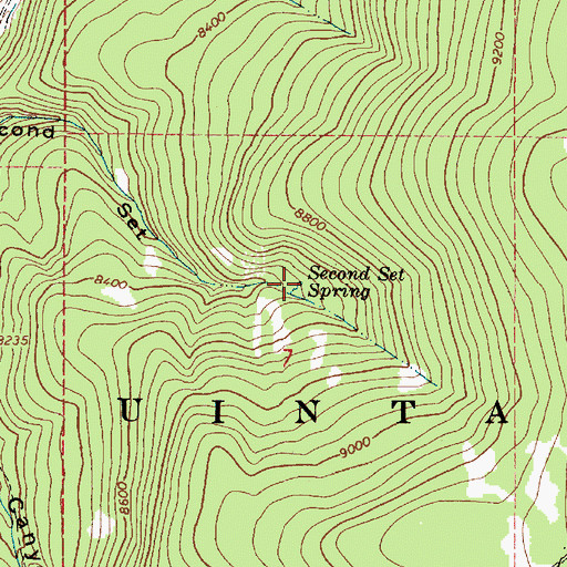 Topographic Map of Second Set Spring, UT