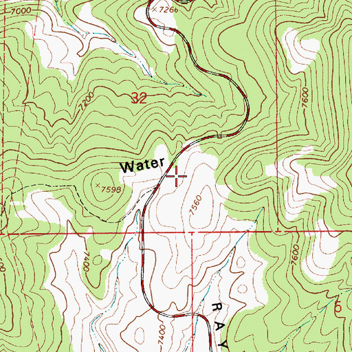 Topographic Map of Second Water Ridge, UT