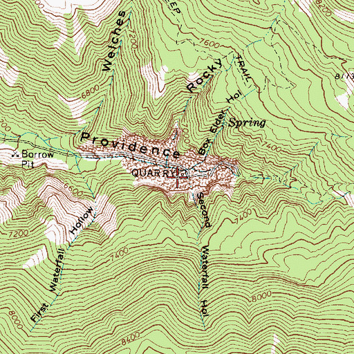 Topographic Map of Second Waterfall Hollow, UT