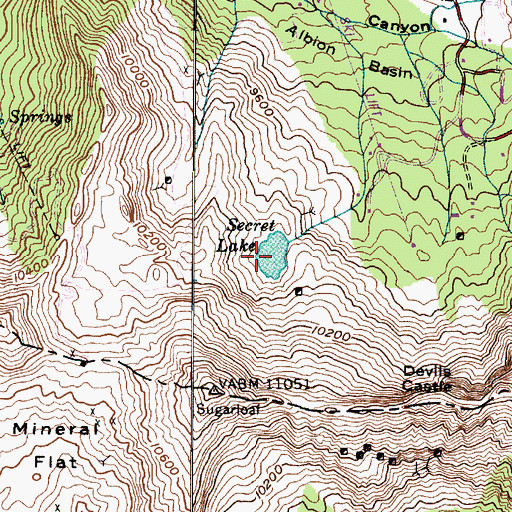 Topographic Map of Secret Lake, UT
