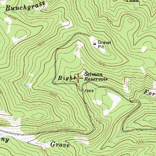 Topographic Map of Selman Reservoir, UT
