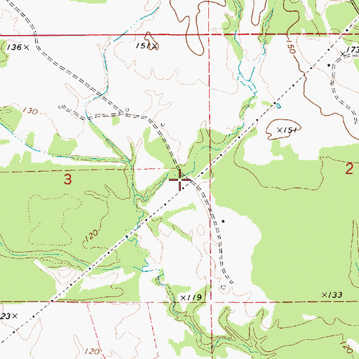 Topographic Map of Cobbs Quarters, AL