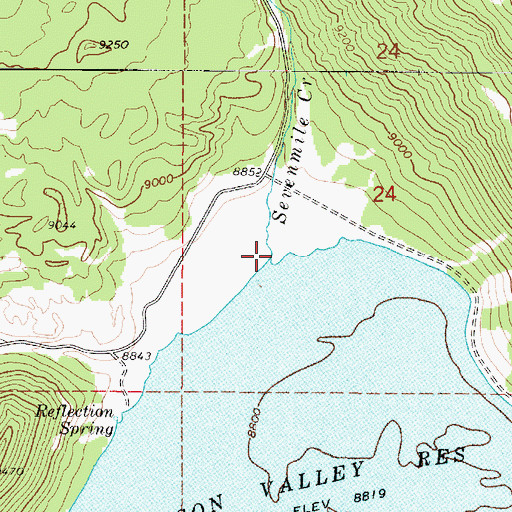 Topographic Map of Sevenmile Creek, UT