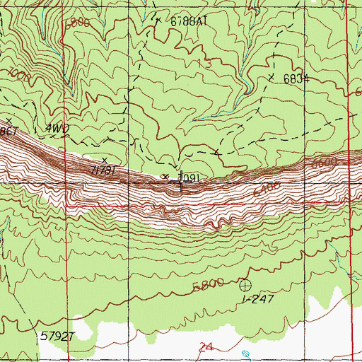 Topographic Map of Sevenmile Mesa, UT