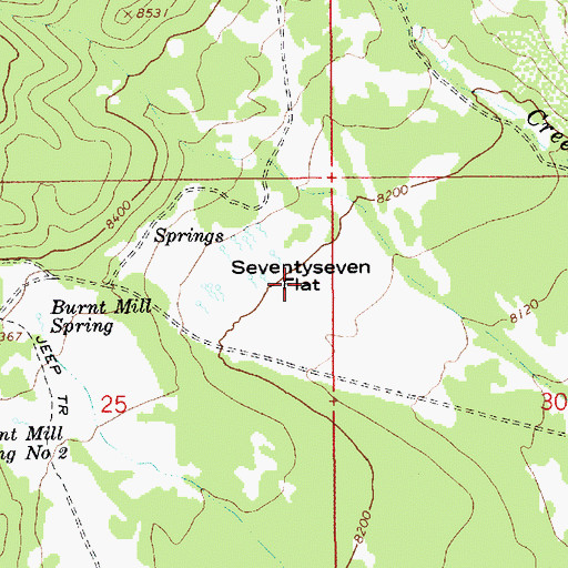 Topographic Map of Seventyseven Flat, UT