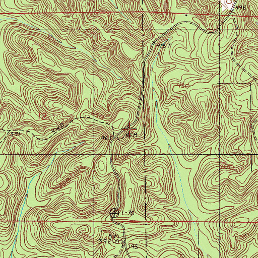 Topographic Map of Crossroad Church, AL