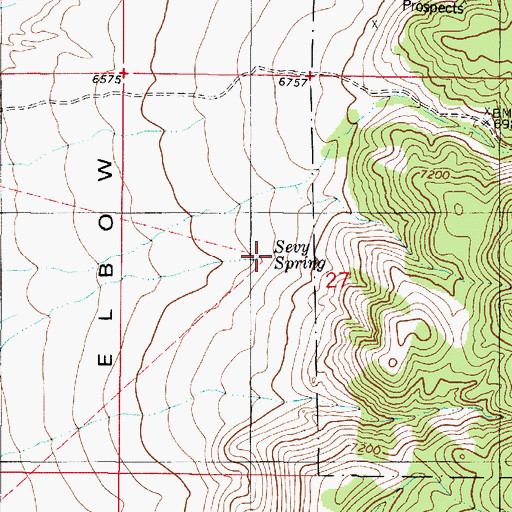 Topographic Map of Sevy Spring, UT