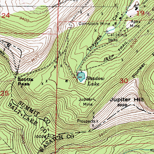 Topographic Map of Shadow Lake, UT