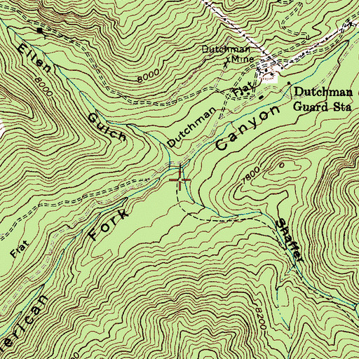 Topographic Map of Shaffer Fork, UT